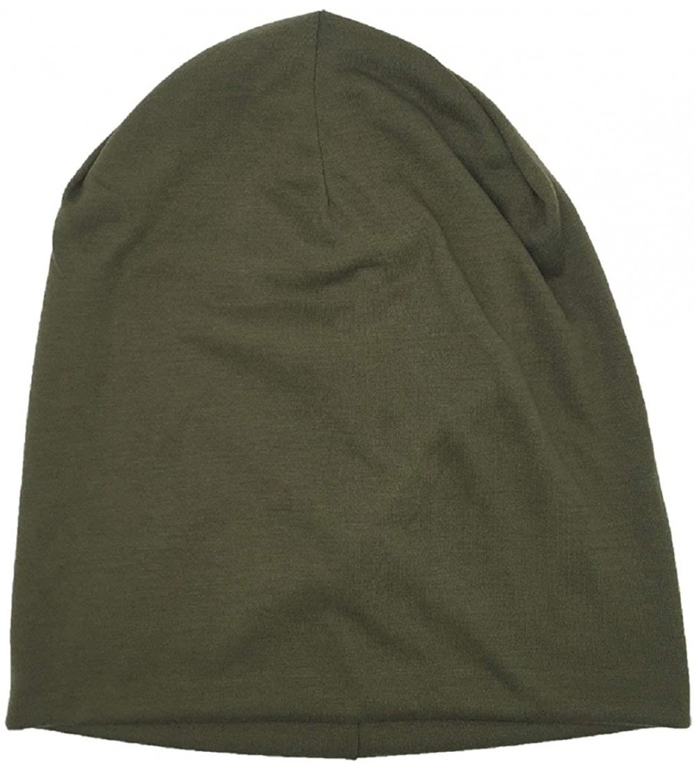 Skullies & Beanies Unisex Sleep Hat Soft Cotton Beanie Street Dancer Cap Watch Hat - Army Green - CN189838TMY $9.04