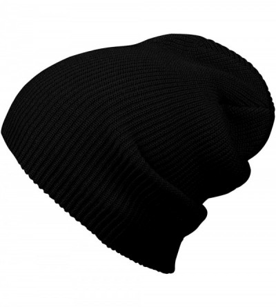 Skullies & Beanies Corduroy Slouchy Beanie Warm Winter Ski Skater Hip-hop Hat - Black - CG11OCK9KCP $11.00