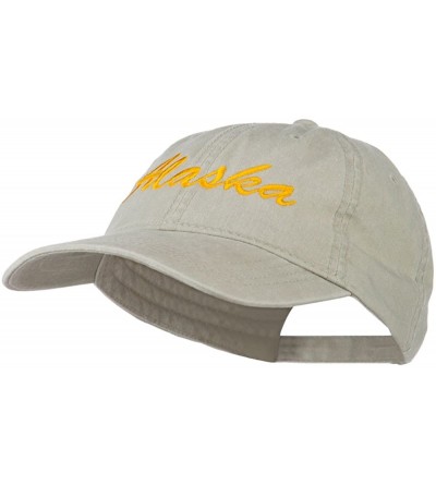 Baseball Caps Western State Alaska Embroidered Washed Cap - Stone Grey - C611MJ3UPXF $26.93