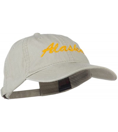 Baseball Caps Western State Alaska Embroidered Washed Cap - Stone Grey - C611MJ3UPXF $26.93