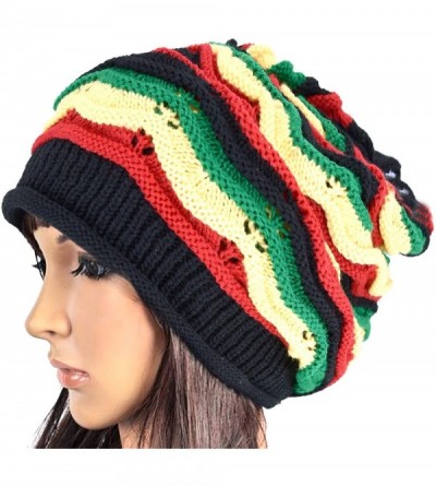 Skullies & Beanies Knitted Beanie Hat - Wave Stripe - CN12G0KDKHF $11.45