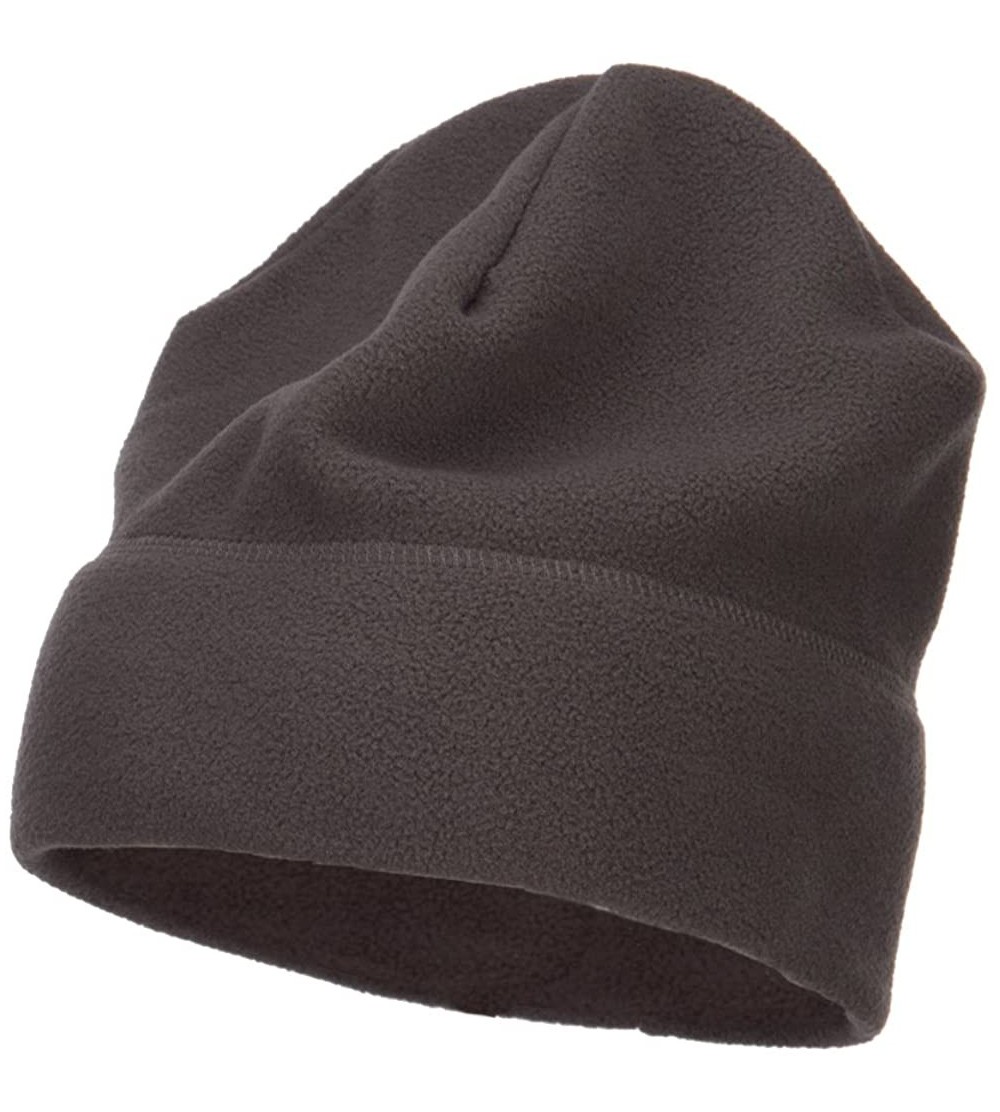 Skullies & Beanies Big Size Fleece Beanie - Grey - CV113RD8T6V $15.97