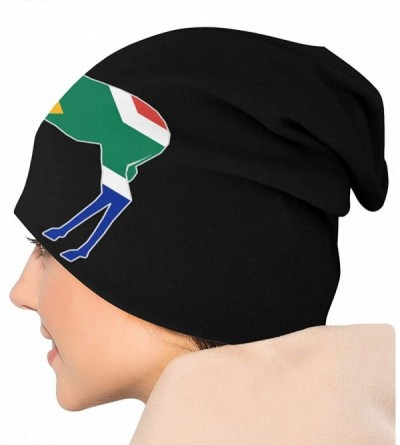 Skullies & Beanies Men's Beanie Hat South Africa Flag Springbok Knit Hat Soft Warm Hats Black - CP18A9MSKOM $21.11