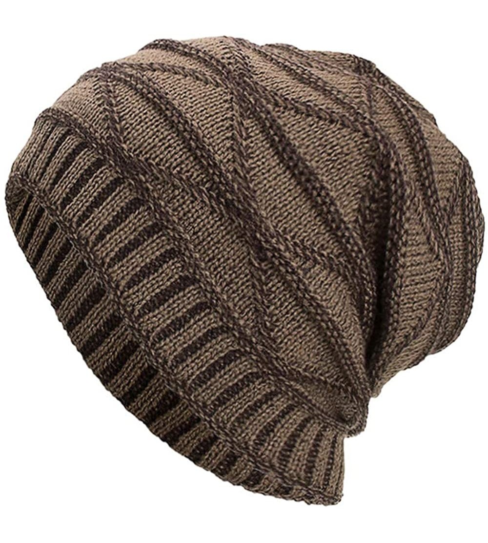 Skullies & Beanies Fashion Unisex Knit Cap Hedging Head Hat Beanie Cap Warm Outdoor Hat - Yb-khaki - CA194T6EWRI $12.94