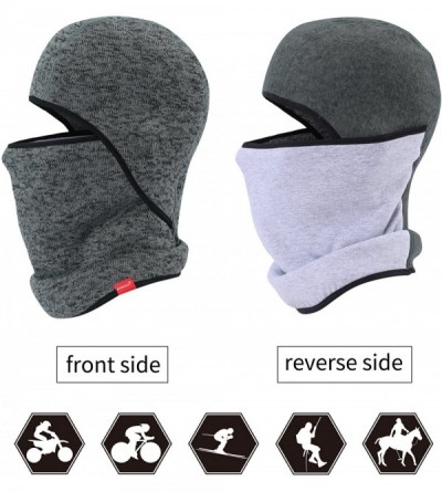 Balaclavas Balaclava-Ski Mask Knit Thicken Winter Warmer Windproof Cold Weather Face Mask - Grey - C018658IZ8A $11.20