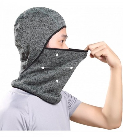 Balaclavas Balaclava-Ski Mask Knit Thicken Winter Warmer Windproof Cold Weather Face Mask - Grey - C018658IZ8A $11.20