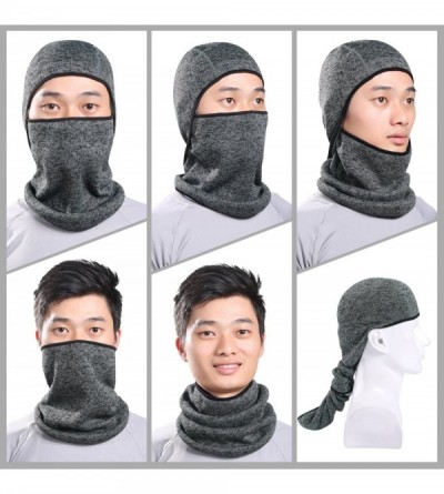 Balaclavas Balaclava-Ski Mask Knit Thicken Winter Warmer Windproof Cold Weather Face Mask - Grey - C018658IZ8A $11.20