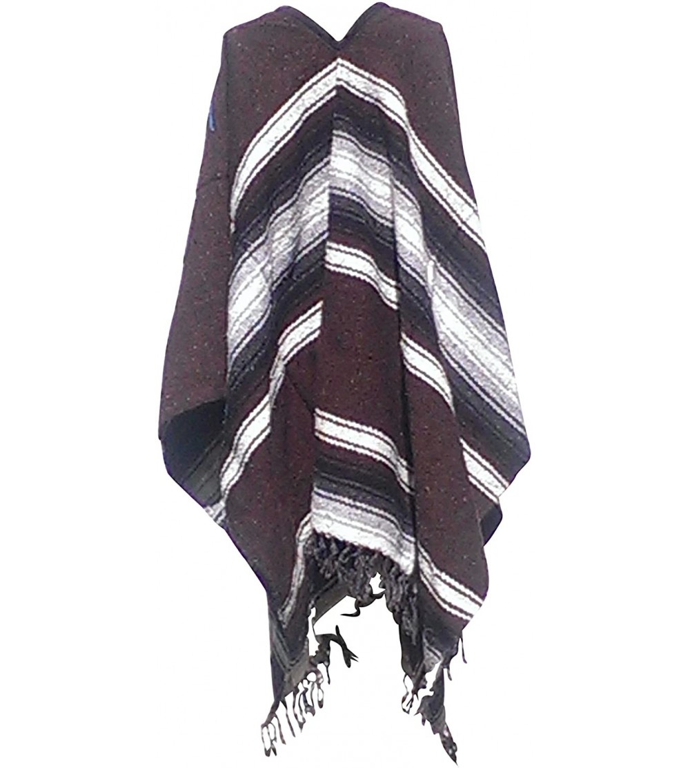 Cowboy Hats Clint Eastwood Western Brown Cowboy Hat & Brown Poncho Set - Brown Poncho Only - CS17YON7R32 $65.18