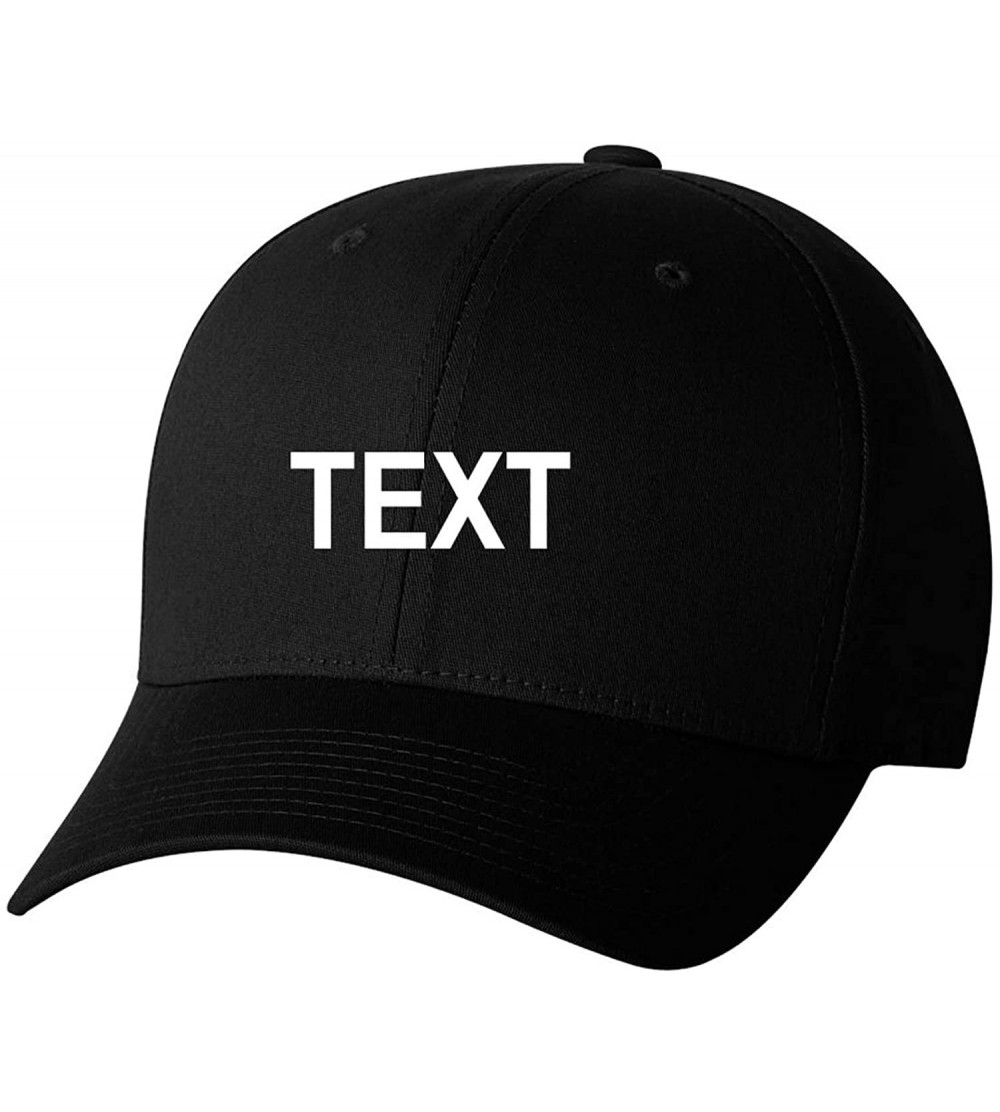 Baseball Caps Custom Name Embroidered 5001 V-Flex Twill Fitted Baseball Cap - Black - CI186M287EM $17.94