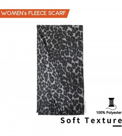 Skullies & Beanies Women Winter Fleece Beanie Gloves Scarf Set - Grey Leopard - C118A2X6LTS $14.83