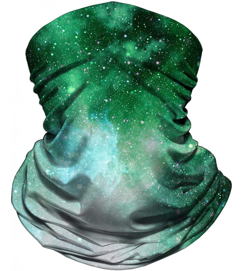 Balaclavas Bandana Gaiter Headwear Motorcycle Women - Galaxy-green - CB193QASUQM $17.91