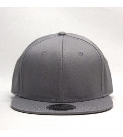 Baseball Caps Premium Plain Cotton Twill Adjustable Flat Bill Snapback Hats Baseball Caps - Gray/Gray - CX1258RLE1F $14.16