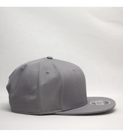 Baseball Caps Premium Plain Cotton Twill Adjustable Flat Bill Snapback Hats Baseball Caps - Gray/Gray - CX1258RLE1F $14.16