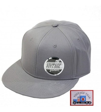 Baseball Caps Premium Plain Cotton Twill Adjustable Flat Bill Snapback Hats Baseball Caps - Gray/Gray - CX1258RLE1F $14.16