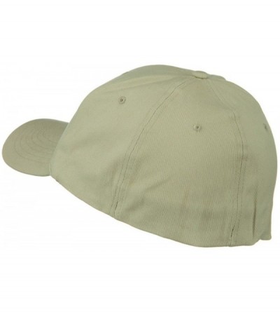 Baseball Caps Structured Brushed Twill Flexible Big Size Cap - Khaki - CN118E50VCH $12.37