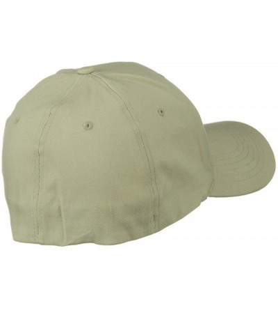 Baseball Caps Structured Brushed Twill Flexible Big Size Cap - Khaki - CN118E50VCH $12.37