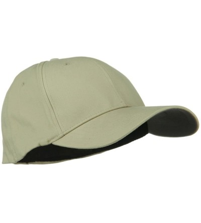 Baseball Caps Structured Brushed Twill Flexible Big Size Cap - Khaki - CN118E50VCH $12.37