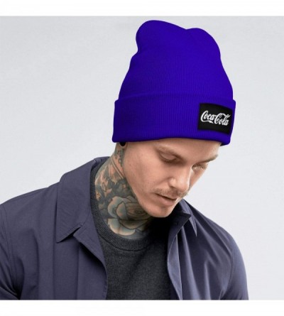 Skullies & Beanies The Coca Cola Logo Cuffed Beanie Knit Hat Skull Beanies Cap Knit Caps for Men Women - Blue - CW193O349LI $...