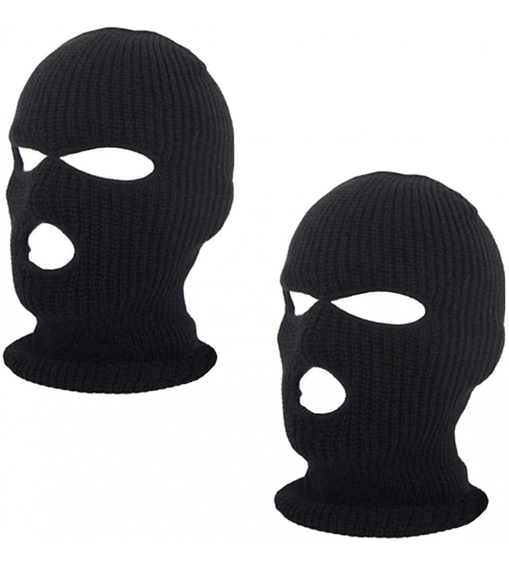 Balaclavas 2pcs 3-Hole Ski Face Mask Balaclava-Full Face Mask for Winter Outdoor Sports Black - CQ18M02QZ09 $9.79