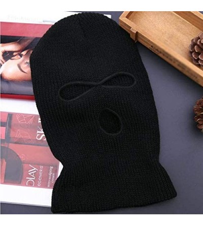 Balaclavas 2pcs 3-Hole Ski Face Mask Balaclava-Full Face Mask for Winter Outdoor Sports Black - CQ18M02QZ09 $9.79