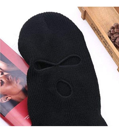 Balaclavas 2pcs 3-Hole Ski Face Mask Balaclava-Full Face Mask for Winter Outdoor Sports Black - CQ18M02QZ09 $9.79