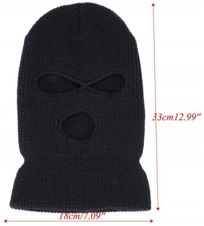 Balaclavas 2pcs 3-Hole Ski Face Mask Balaclava-Full Face Mask for Winter Outdoor Sports Black - CQ18M02QZ09 $9.79