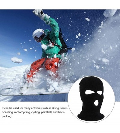 Balaclavas 2pcs 3-Hole Ski Face Mask Balaclava-Full Face Mask for Winter Outdoor Sports Black - CQ18M02QZ09 $9.79