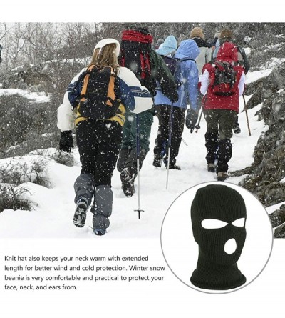 Balaclavas 2pcs 3-Hole Ski Face Mask Balaclava-Full Face Mask for Winter Outdoor Sports Black - CQ18M02QZ09 $9.79