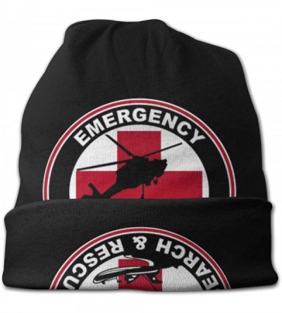 Skullies & Beanies Emergency Search & Rescue Team SAR Beanie Hat Skull Cap - Black - CD18ZTHR385 $30.23