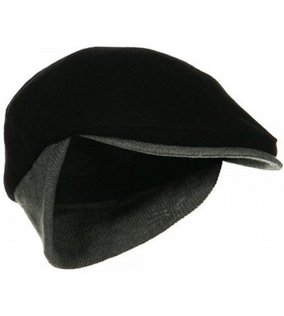 Newsboy Caps Warmer Flap Wool Ivy Cap - Black Grey - Black - CY1155GO5BL $25.60