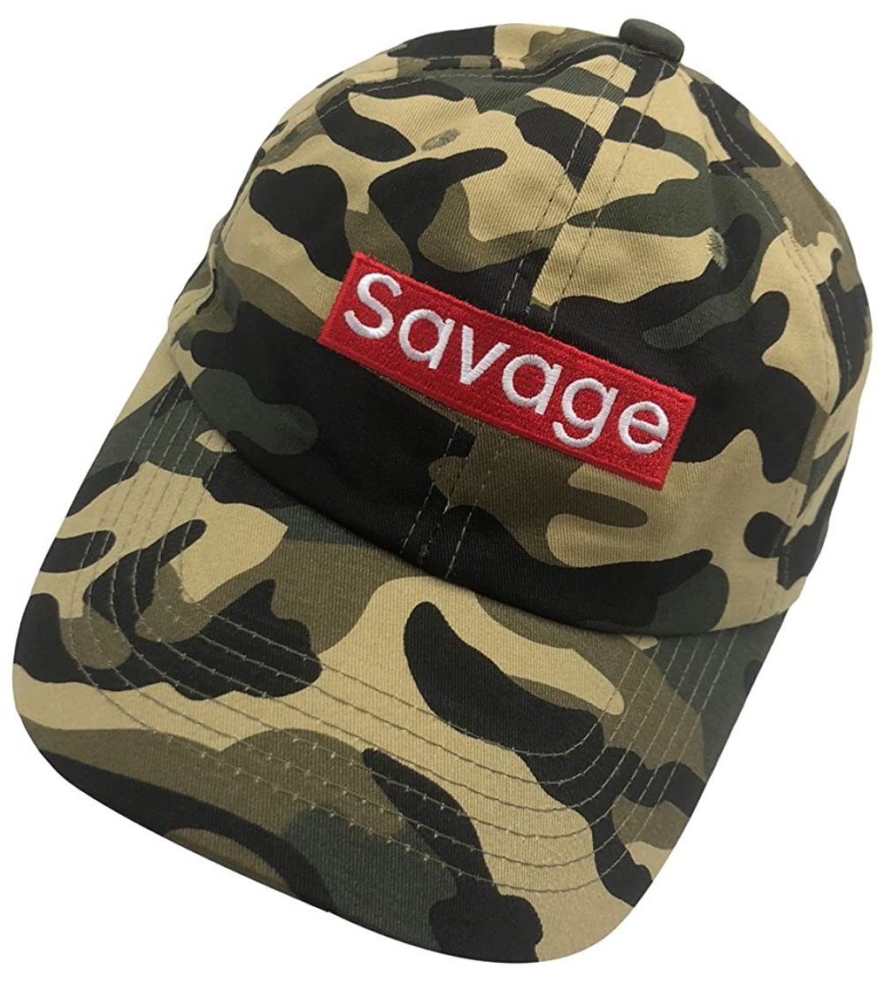 Baseball Caps Savage Dad Hat Baseball Cap Embroidered Dad Hat Adjustable Hats Cotton Cap - Camo - C9185WQCMI8 $10.35