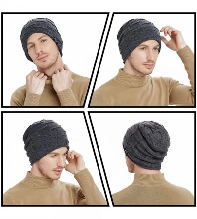 Skullies & Beanies Winter Knit Wool Warm Hat Thick Soft Stretch Slouchy Beanie Skully Cap - F1-grey - C818HEEG69R $12.43