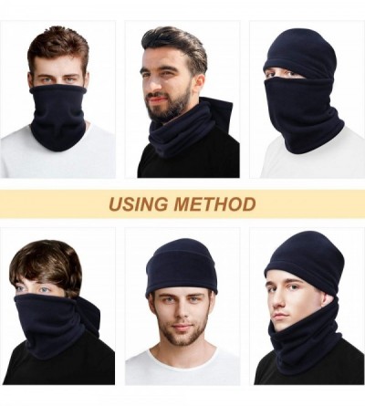 Balaclavas Winter Balaclava Windproof Ski Face Mask Cold Weather Thermal Neck Gaiter for Men Women - Navy - C118UE9DEDY $12.08