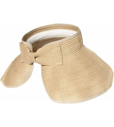 Sun Hats Foldable Beach Visor Wide Brim Sun Hat - Beige - CG11VT491T9 $7.89