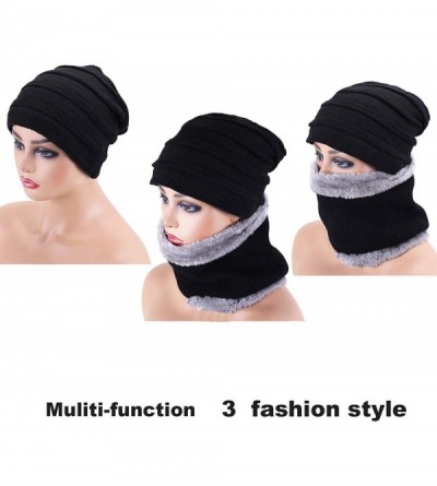 Skullies & Beanies 4 Pieces Ski Warm Set Includes Winter Hat Scarf Warmer Gloves Winter Outdoor Earmuffs for Adults Kids (Set...