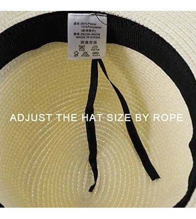 Sun Hats Womens UPF50 Foldable Summer Straw Hat Wide Brim Fedora Sun Beach hat - Style A-khaki - CR189W2YM2R $12.59