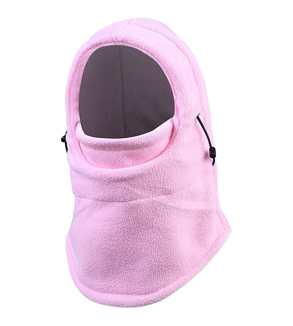 Balaclavas Warm Fleece Balaclava Ski Bike Full Face Mask Neck Warmer Winter Sports Cap - Pink - C318YRM63SQ $10.20