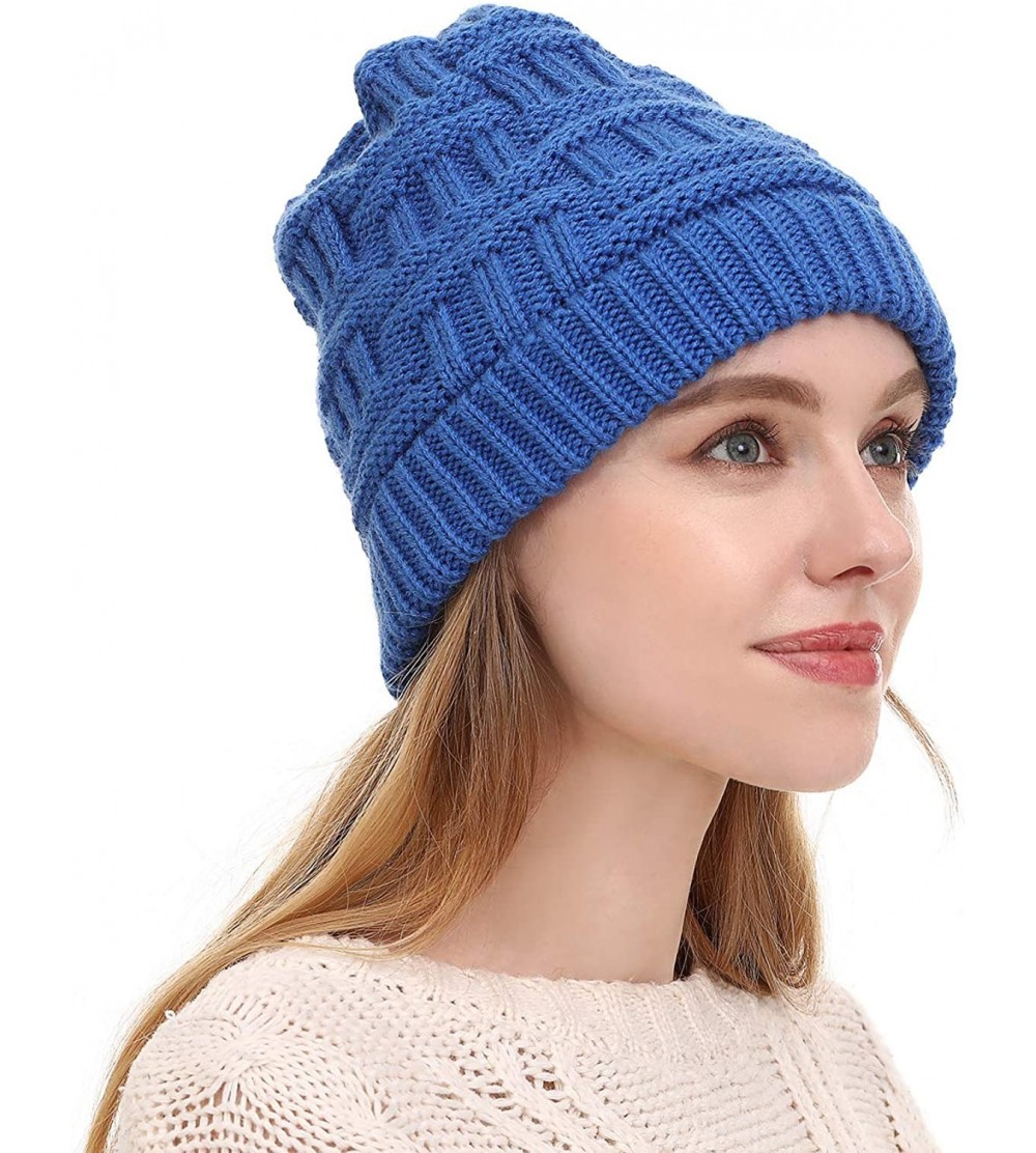 Skullies & Beanies Womens Winter Beanie Earmuffs Outdoor - Sapphire Blue - CI18Y7SGZ47 $8.86