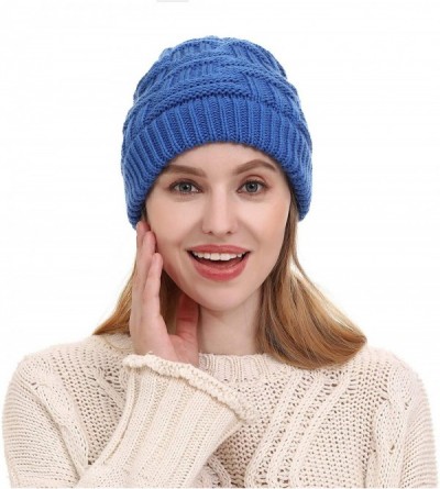 Skullies & Beanies Womens Winter Beanie Earmuffs Outdoor - Sapphire Blue - CI18Y7SGZ47 $8.86