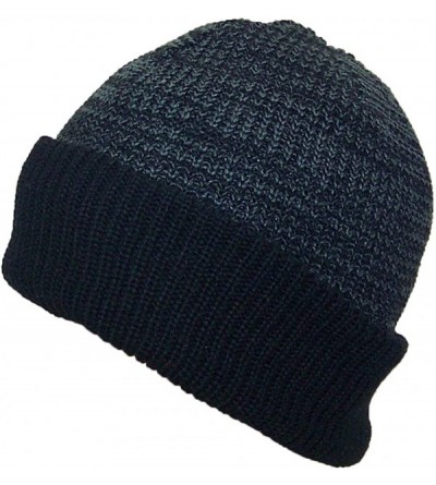 Skullies & Beanies 3M 40 Gram Thinsulate Insulated Cuffed Knit Beanie (One Size) - Black/Dark Gray W/Solid Black Cuff - C811U...