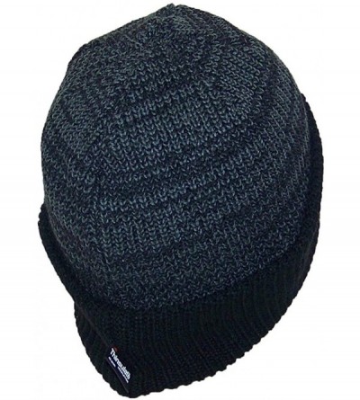 Skullies & Beanies 3M 40 Gram Thinsulate Insulated Cuffed Knit Beanie (One Size) - Black/Dark Gray W/Solid Black Cuff - C811U...