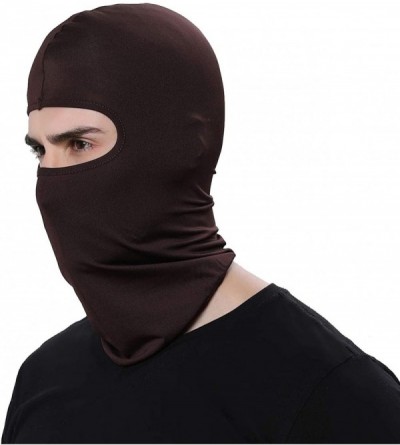 Balaclavas Ultra Thin CS Outdoor Balaclava Lycra Face Mask Cycling Hood Hat - Coffee C - CC196TYWN6Q $8.13