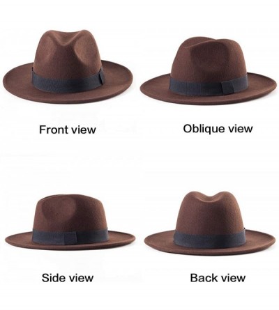 Fedoras Fedora Hats for Women DIY Band Belt Buckle Wool or Straw Wide Brim Beach Sun Hat - C218ZIODLTH $25.27