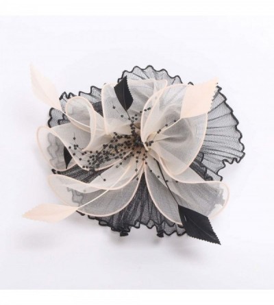 Sun Hats Women's Organza Kentucky Derby Tea Party Hat - Design 3 - Beige - C118T5EM066 $15.34