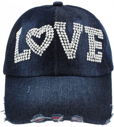 Baseball Caps Ladies Solid PU Baseball Hat - Denim Love - CT18LZWEHWI $12.70