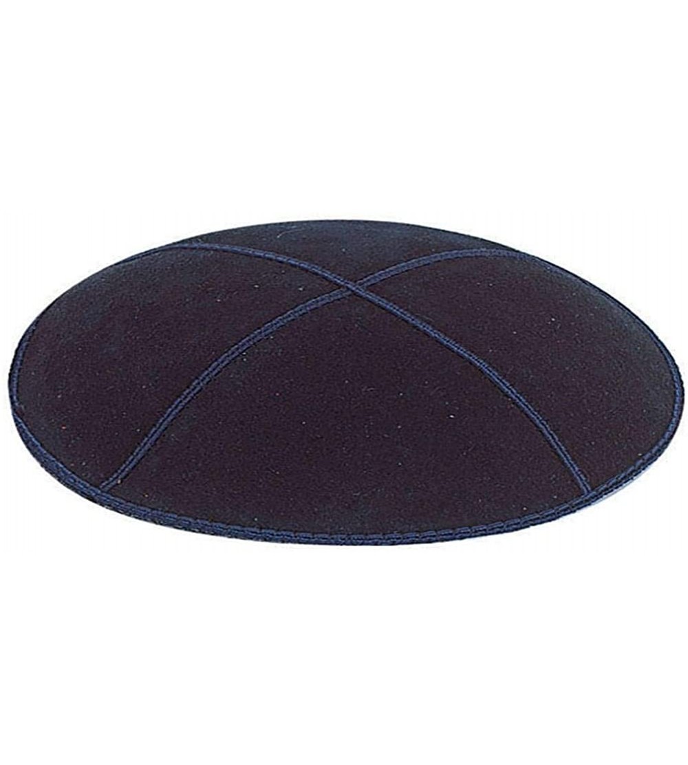 Skullies & Beanies Navy Blue Suede Leather Four Panel Kippah Yarmulkah Yarmulke - C9114271661 $12.34