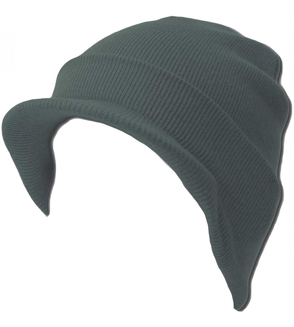 Skullies & Beanies Blank Cuff Beanie Visor - Heather Charcoal - CV112L3DY5J $10.01