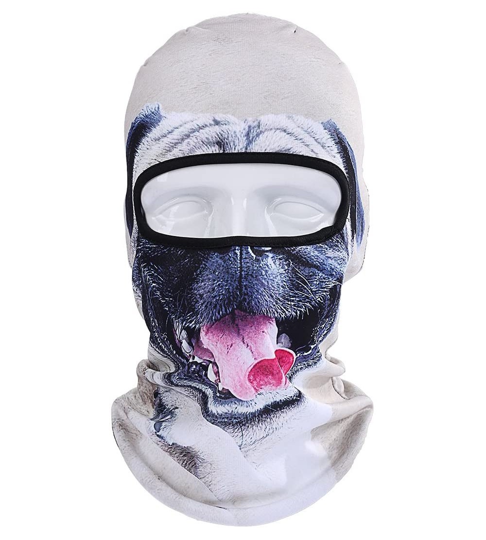 Balaclavas Unisex Animal Face 3D Print Ski Balaclava Full Face Cycling Mask Ski Mask - White Grey - CN12NZSLUEN $9.28