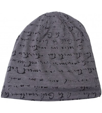 Skullies & Beanies The Full Alphabet Stretch Soft Slouchy Beanie Hat Cap - Gray - CH11XKYHMOR $7.90