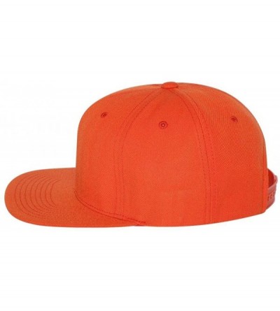 Baseball Caps 6-Panel Structured Flat Visor Classic Snapback (6089) - Orange - C211CYQ742R $7.40